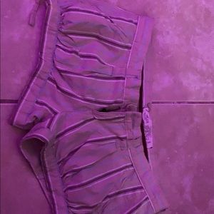 tan striped low cut shorts 🤍